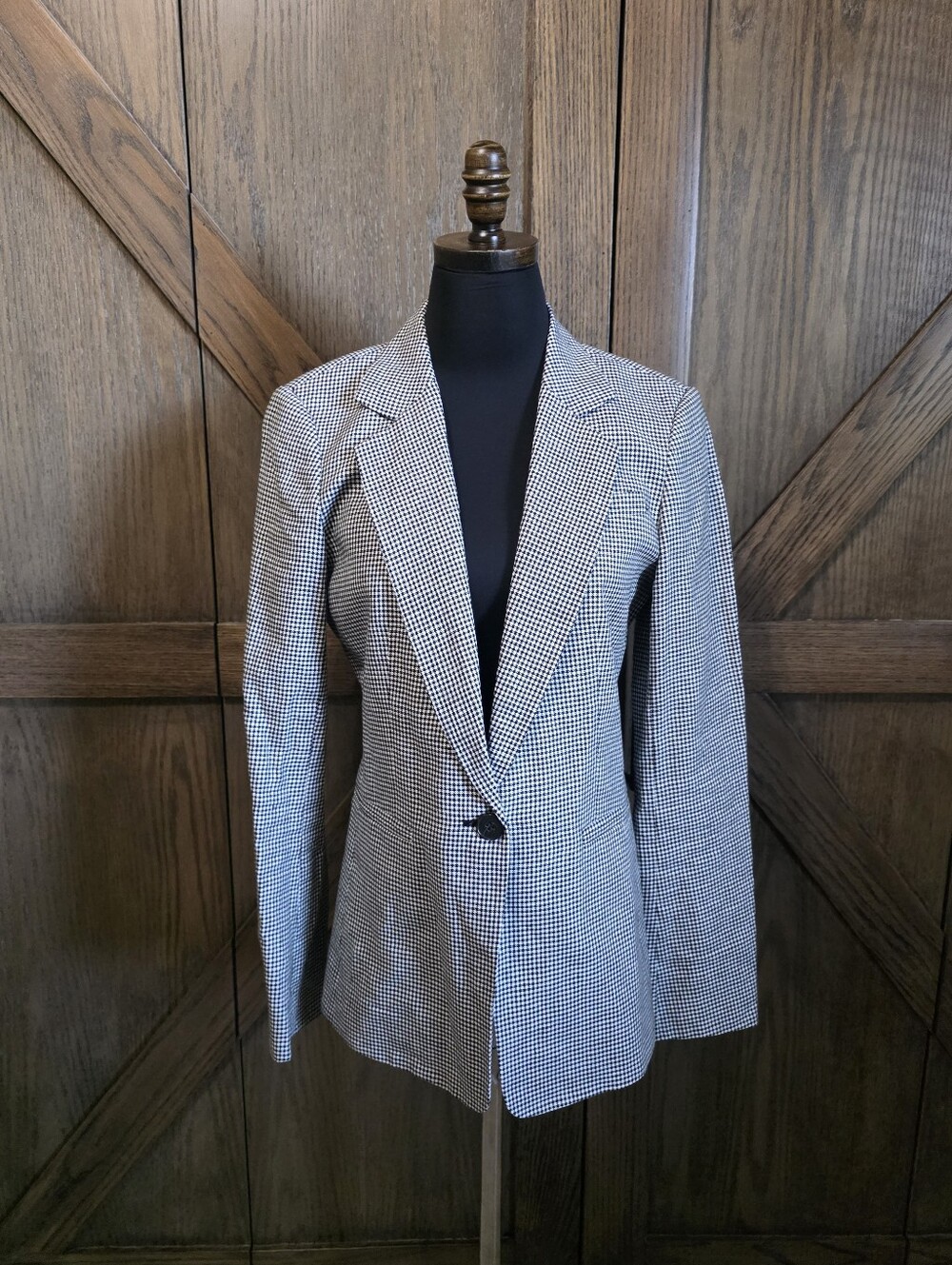 10 Crosby Derek Lam Black & White Houndstooth Blazer
